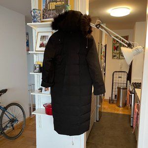 Anne Klein Maxi Down Coat with Fox Trim